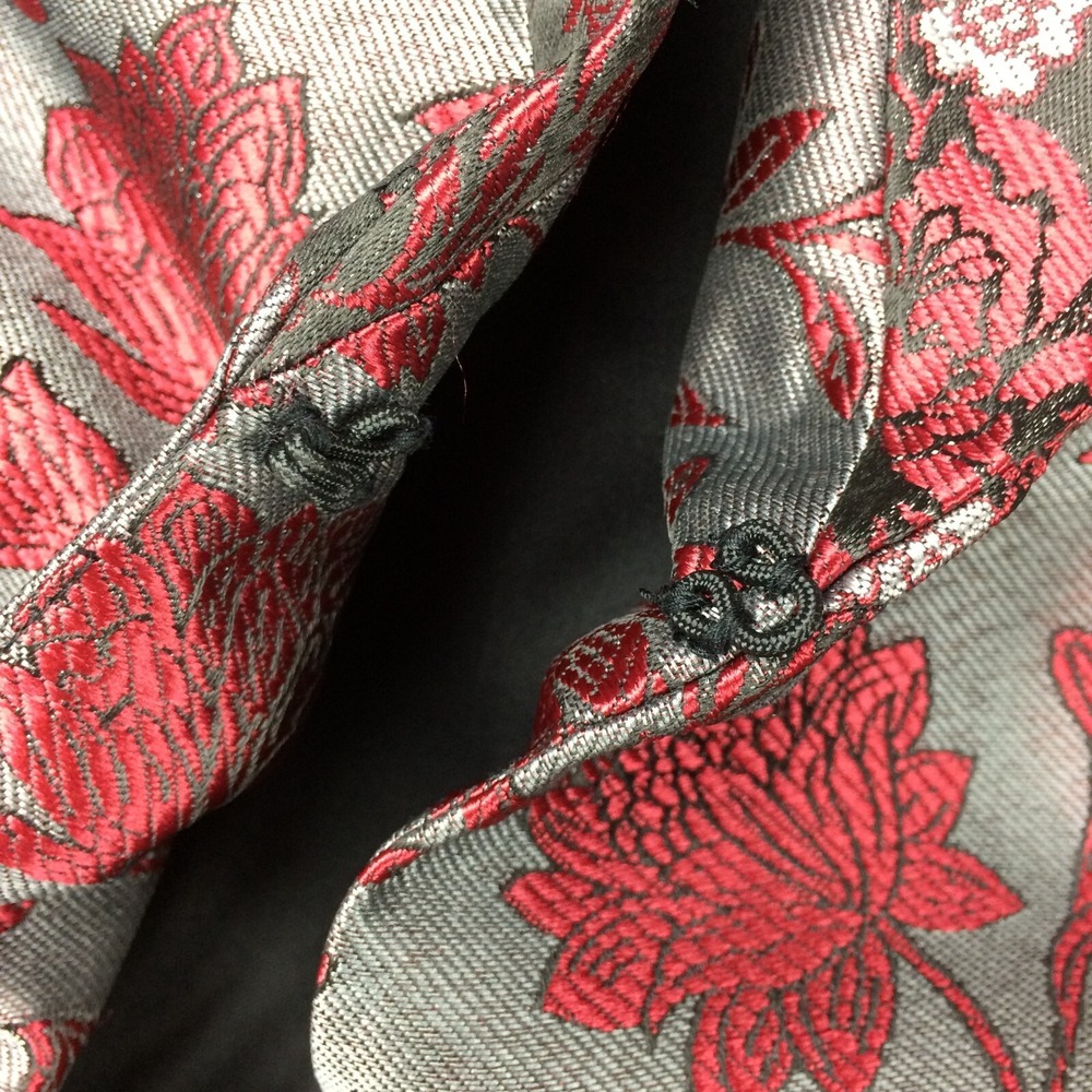 Guillaume Blazer Womens 2X Floral Tapestry Red Silver Metallic Holiday Jacket - Picture 14 of 16